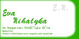 eva mihalyka business card